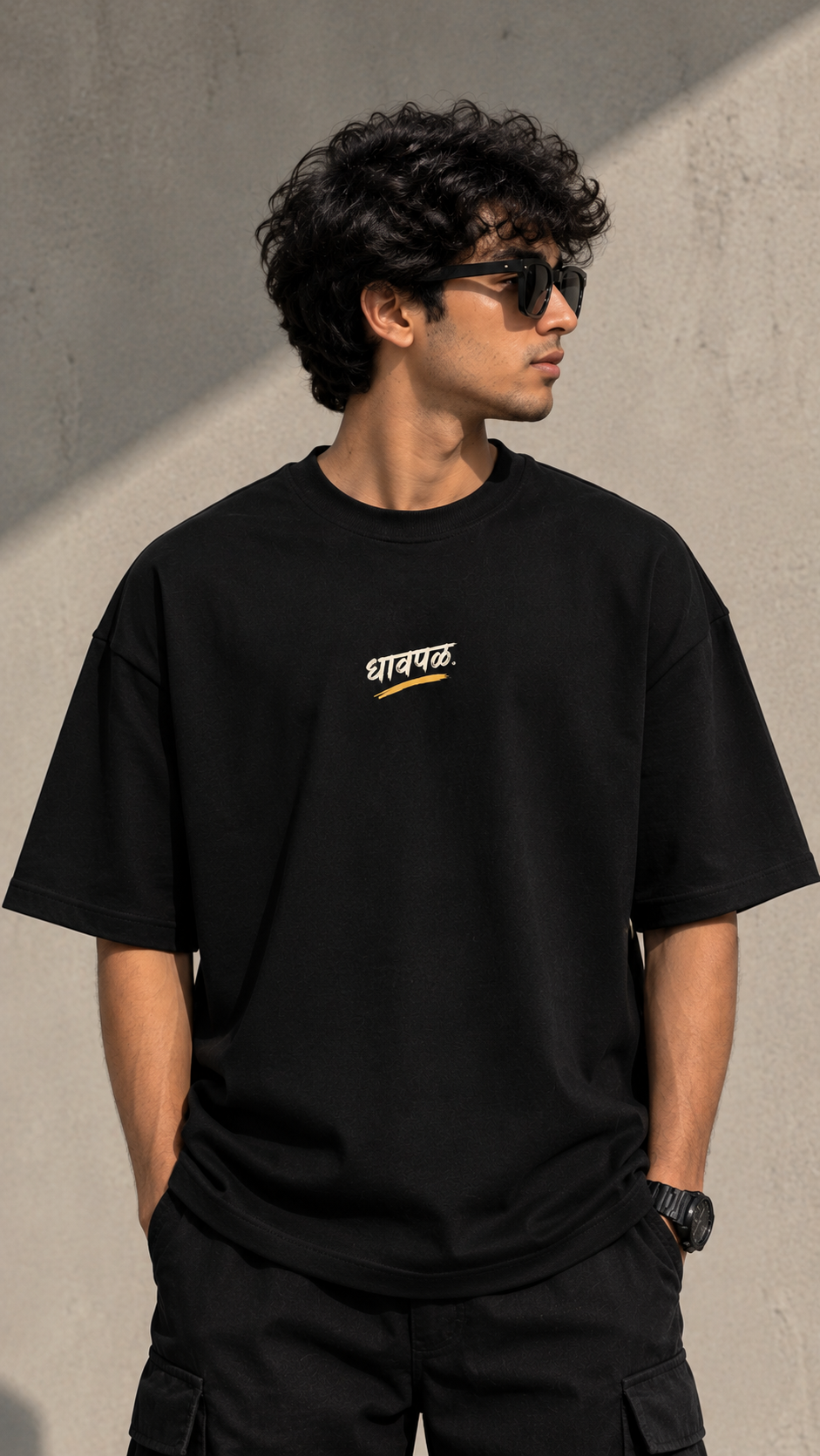 oversized T-shirt design concept with “तुला काय करायचं आहे?